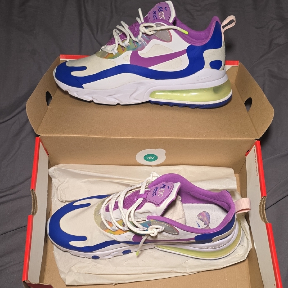 Nike White Purple and Blue Sneakers